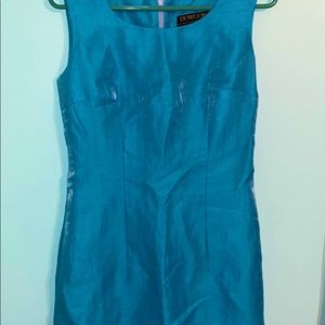 Shimmery light blue mini dress